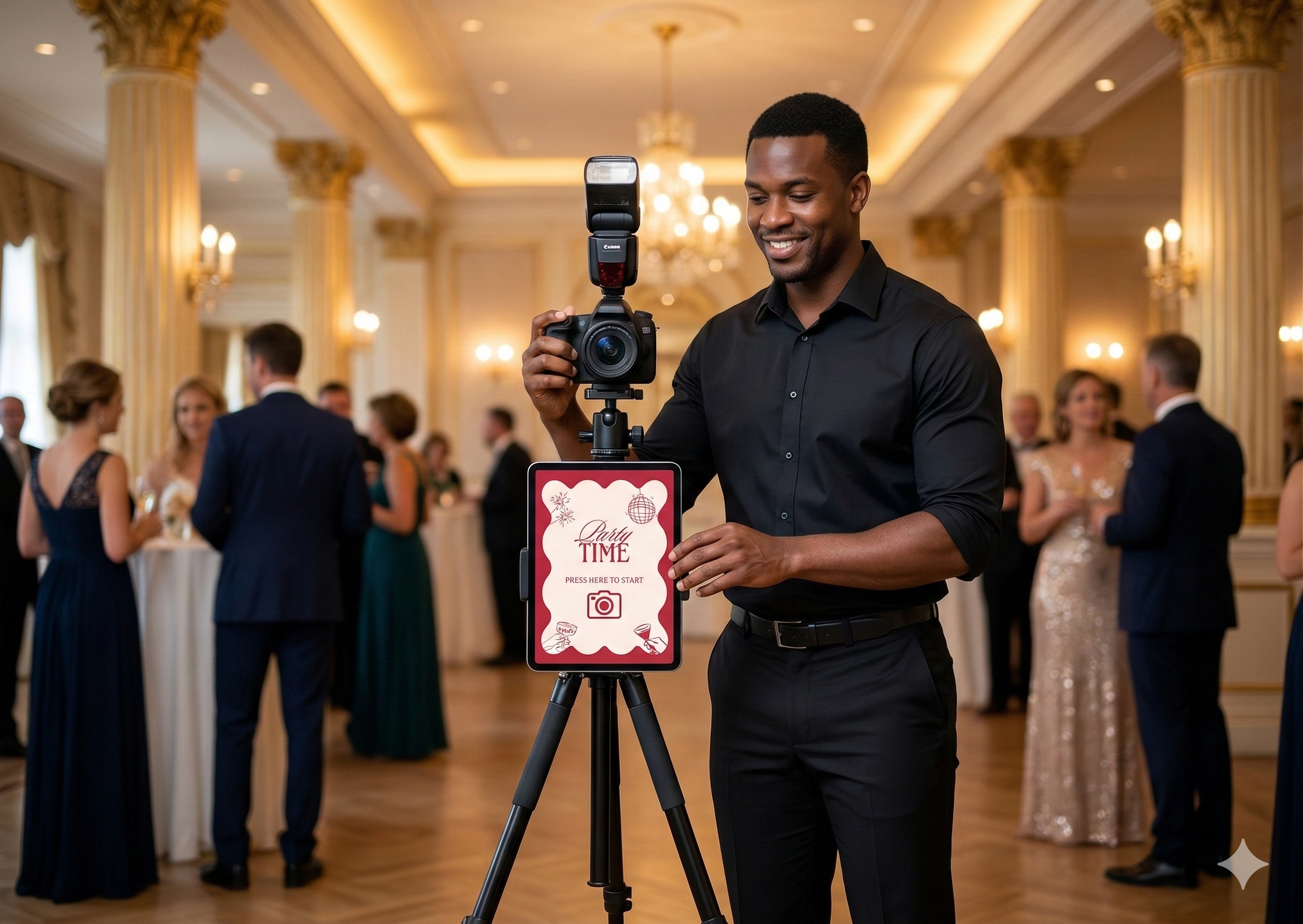 Roaming photographe dans une réception